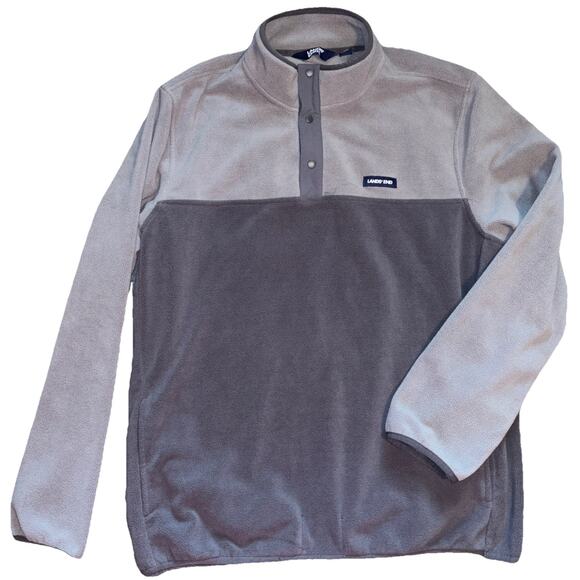 Lands End Snap T Pullover Fleece Jacket Adult XL Grey Colorblock Mens Gorpcore - Picture 1 of 7